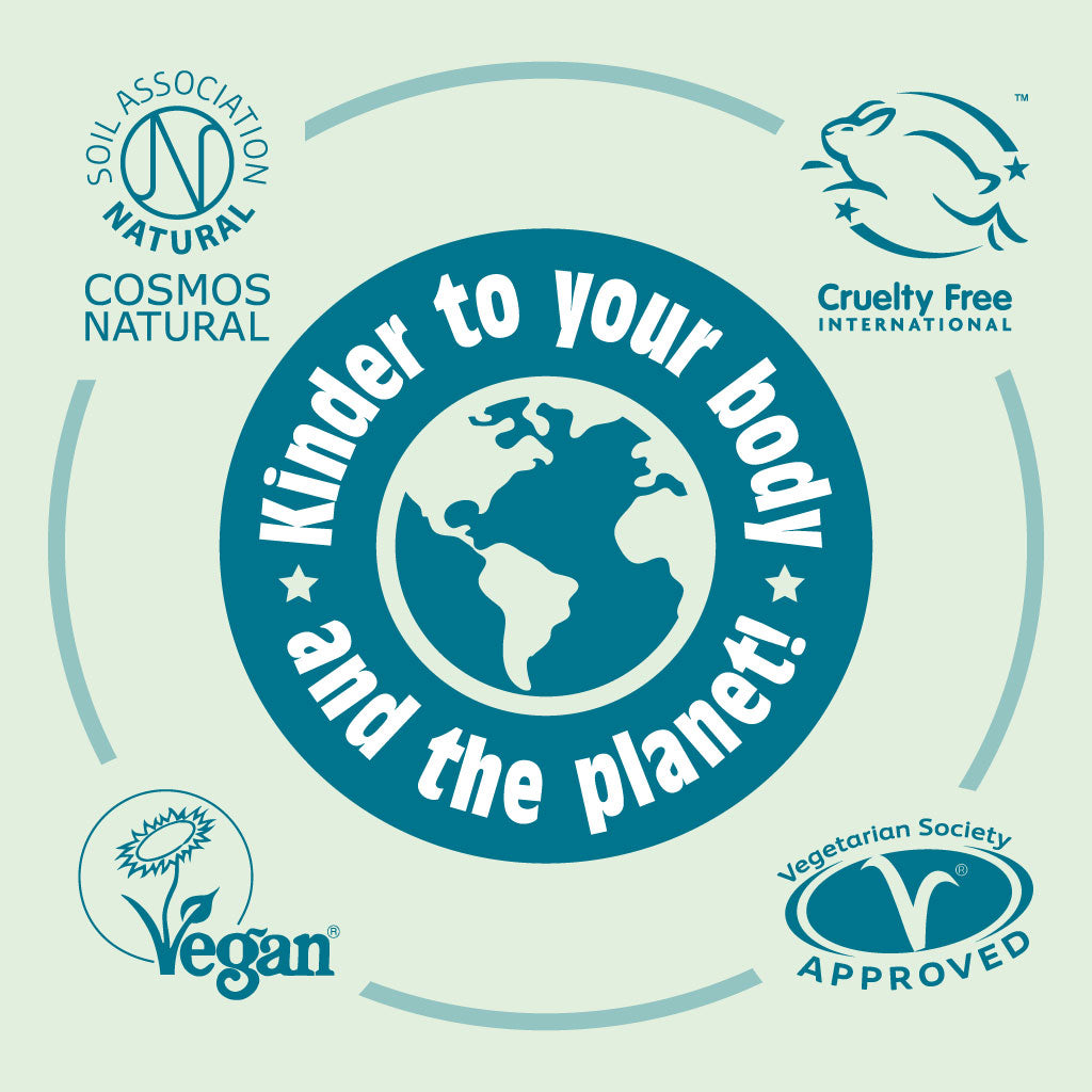 Salt of the Earth deodorants certified by COSMOS Natural, Vegan Society, Cruelty-Free International, and Vegetarian Society.